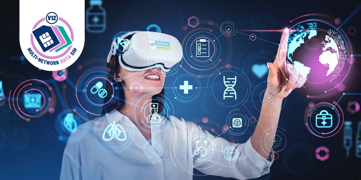 V12 Multi-Network Data SIM provides constant connectivity allowing NHS staff to engage in remote training using VR headset
